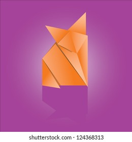 Origami fox vector illustraion