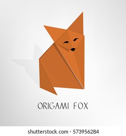 Origami fox - vector illustration