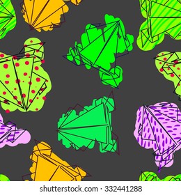 Origami frog colorful seamless pattern
