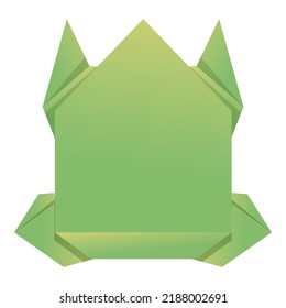 Origami frog icon cartoon vector. Paper animal. Art paper