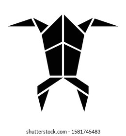 origami frog icon glyph vector design