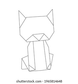 origami geometric cat: logo, icon, print
