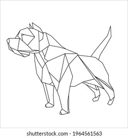 origami geometric dogs: logo, icon, print 