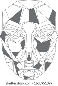 origami geometric face line triangles vector