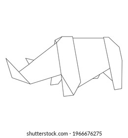 origami geometric rhino: logo, icon, print