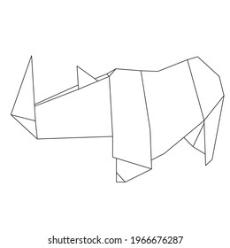 origami geometric rhino: logo, icon, print