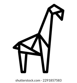 Origami giraffe icon outline vector. Geometric animal. Paper polygon