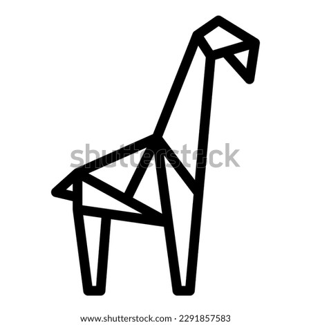 Origami giraffe icon outline vector. Geometric animal. Paper polygon