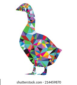 Origami goose abstract