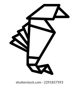 Origami goose icon outline vector. Geometric animal. Art folded