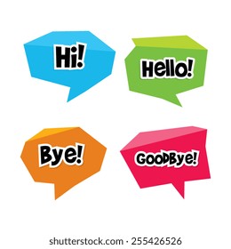 Origami Greetings Speech Bubbles