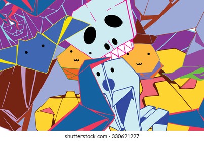 Origami Halloween Collage