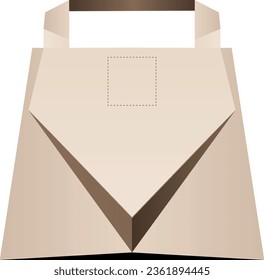 Origami handbag for logo or stylish background