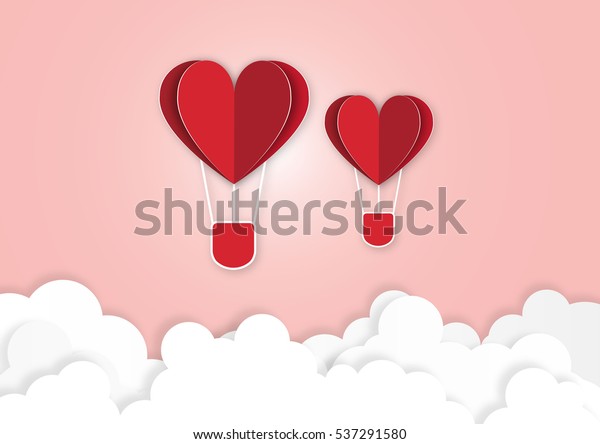 Origami Heart Shapepaper Art Style Stock Vector Royalty