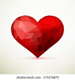 Origami heart template design. + EPS10 vector file