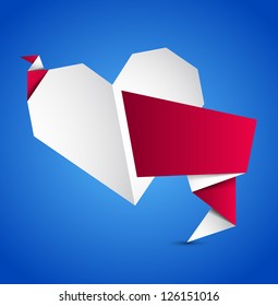 Origami heart. Vector