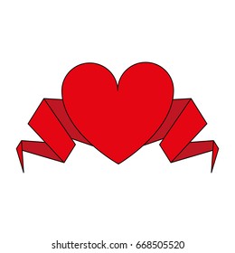 origami heart vector illustration