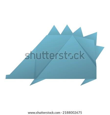 Origami hedgehog icon cartoon vector. Paper animal. Polygon paper