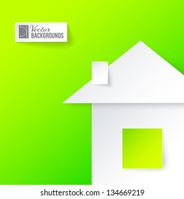 Origami home in paper. Vector illustration, contains transparencies, gradients and effects.