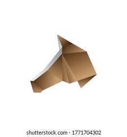 origami horse colorful vector design template illustration