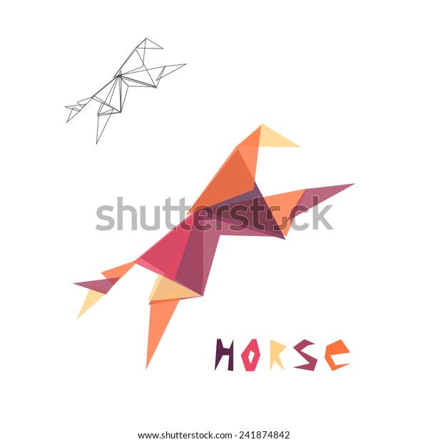 Origami Horse Triangle Geometric Shapes Abstract Stock