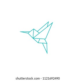 origami hummingbird logo