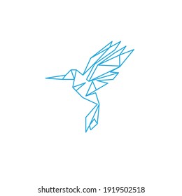 
logotipo del colibrí origami sobre fondo blanco