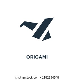Origami icon. Black filled vector illustration. Origami symbol on white background. Can be used in web and mobile.