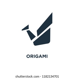 Origami icon. Black filled vector illustration. Origami symbol on white background. Can be used in web and mobile.