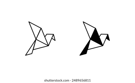 Origami icon design with white background stock illustration