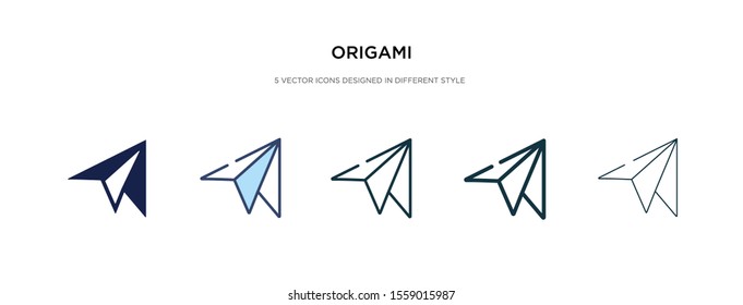 origami icon in different style vector illustration. two colored and black origami vector icons designed in filled, outline, line and stroke style can be used for web, mobile, ui