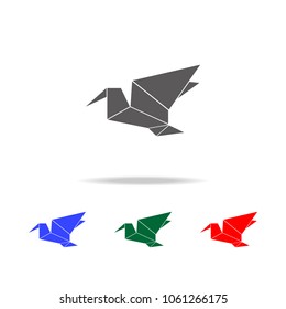 Origami icon. Elements of Chinese culture multi colored icons. Premium quality graphic design icon. Simple icon for websites, web design, mobile app, info graphics on white background