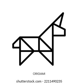 origami icon. Line Art Style Design Isolated On White Background