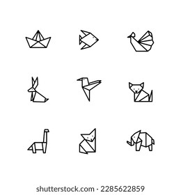 Origami icon set for web design