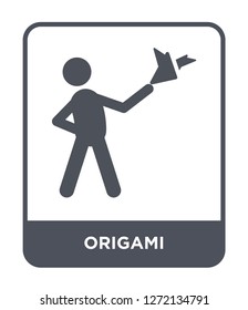 origami icon vector on white background, origami trendy filled icons from Free time collection, origami simple element illustration