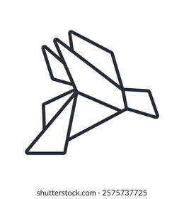 origami icon. vector.Editable stroke.linear style sign for use web design,logo.Symbol illustration.