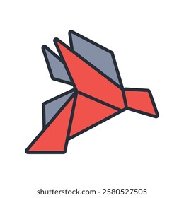 origami icon. vector.Editable stroke.linear style sign for use web design,logo.Symbol illustration.