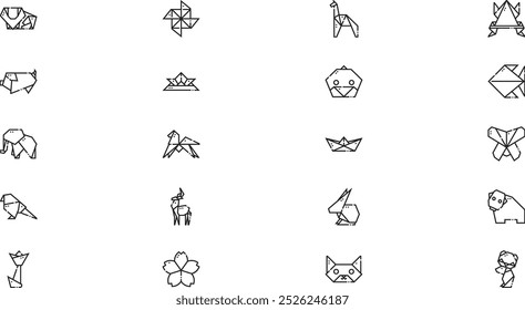 Origami icons High-Quality Vector Icons Collection with Editable Stroke. Ideal for Professional and Creative Projects.