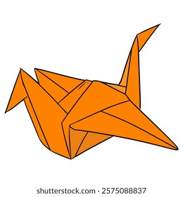 origami illustration hand drawn isolated vector