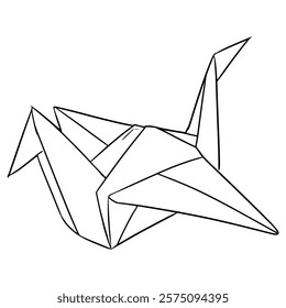 origami illustration hand drawn outline vector