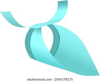 Origami image of a paper airplane, Light blue paper, facing front right