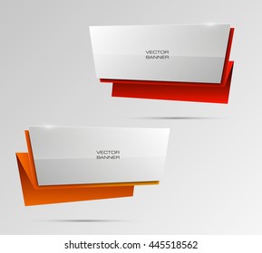 Origami infographic colorful banners set. Design shape. Vector label tag. New color