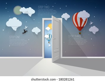 Origami infographic concept-vector illustration