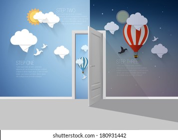 Origami infographic concept-vector illustration