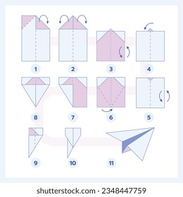 origami instructions. origami instruction steps. step by step instructions how to make origami. Vector illustration. step by step origami instructions.