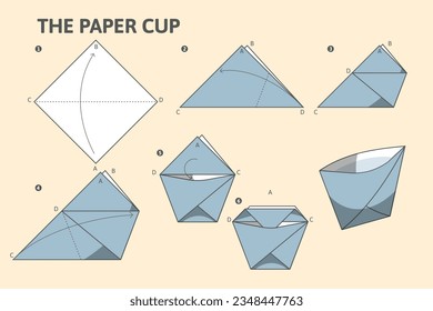 origami instructions. origami instruction steps. step by step instructions how to make origami. Vector illustration. step by step origami instructions.