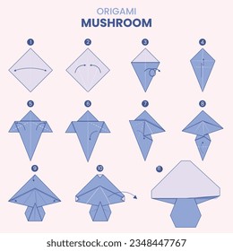 origami instructions. origami instruction steps. step by step instructions how to make origami. Vector illustration. step by step origami instructions.