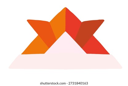 Ilustración vectorial Origami Kabuto | Casco de Samurai de Papel para el Día del Niño