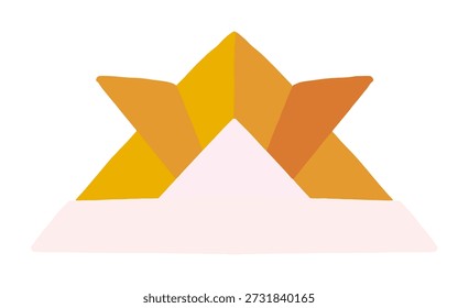 Ilustración vectorial Origami Kabuto | Casco de Samurai de Papel para el Día del Niño