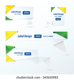Origami label design, brazil Style